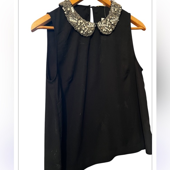 Soprano jeweled beaded collar sleeveless top M Women - Picture 8 of 9